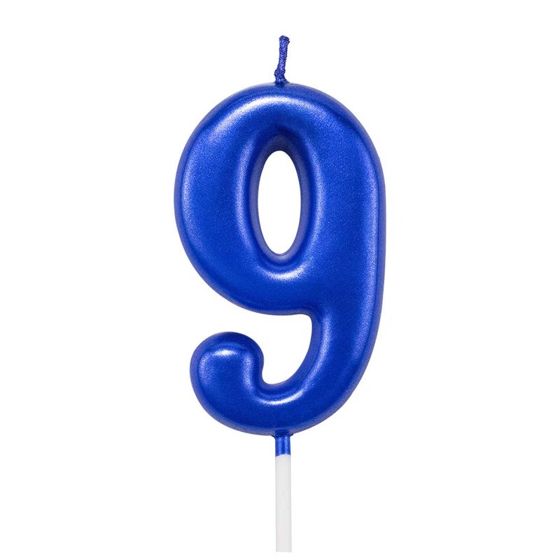 XNOVA Blue Birthday Candles 9 Candle 9th Nine Years Cake Bady Roman Numberal Cool Number Candle No 90 91 92 93 94 95 96 97 98 99 - Image 1